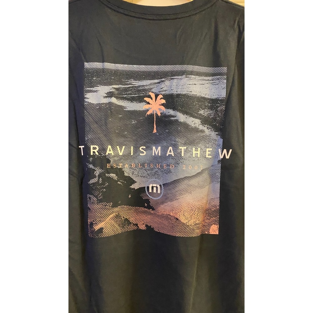 New NAVY Men's XL Travis Mathew On The Docks Total Eclipse Premium Tee Shirt - Picture 4 of 5